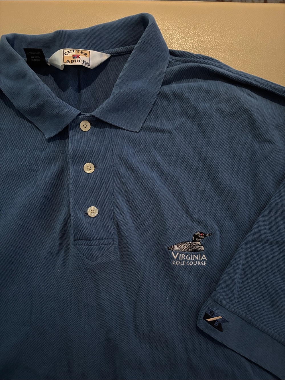 Virginia Golf Course Cutter & Buck Men's Slate Blue Golf Polo